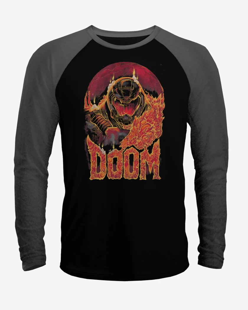 Polera Raglan Negro / Negro Heather de Doom Slayer