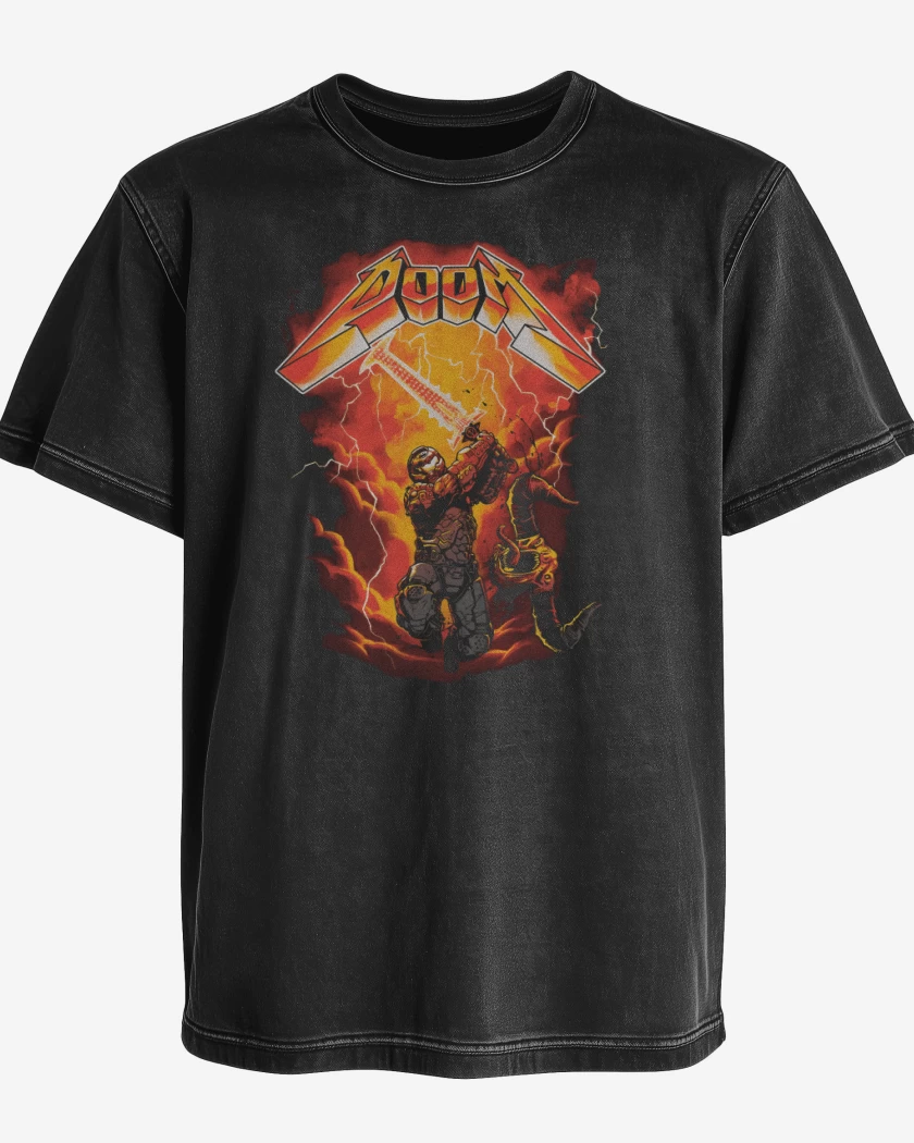 Polera desgastada Negro de Doom the Lightning 
