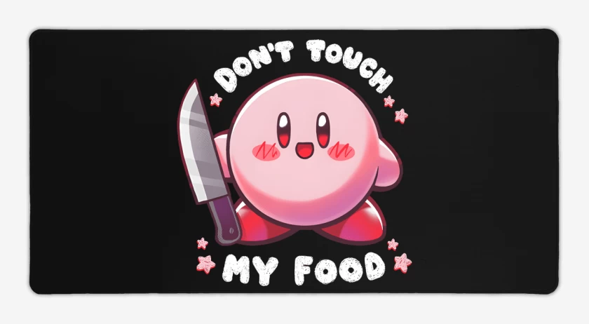 Mouse pad Gamer Negro de No Toques mi Comida