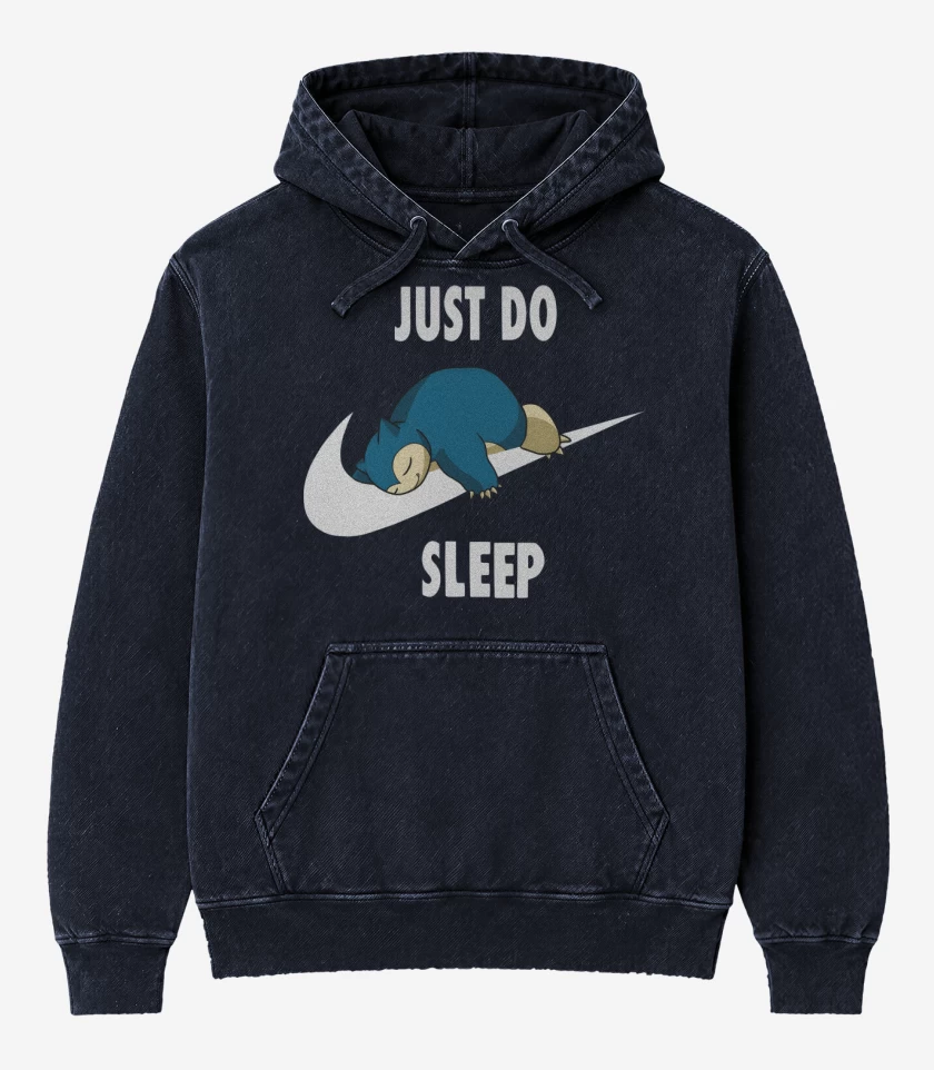 Poleron Canguro Acid Wash Azul Marino de Just Do Sleep