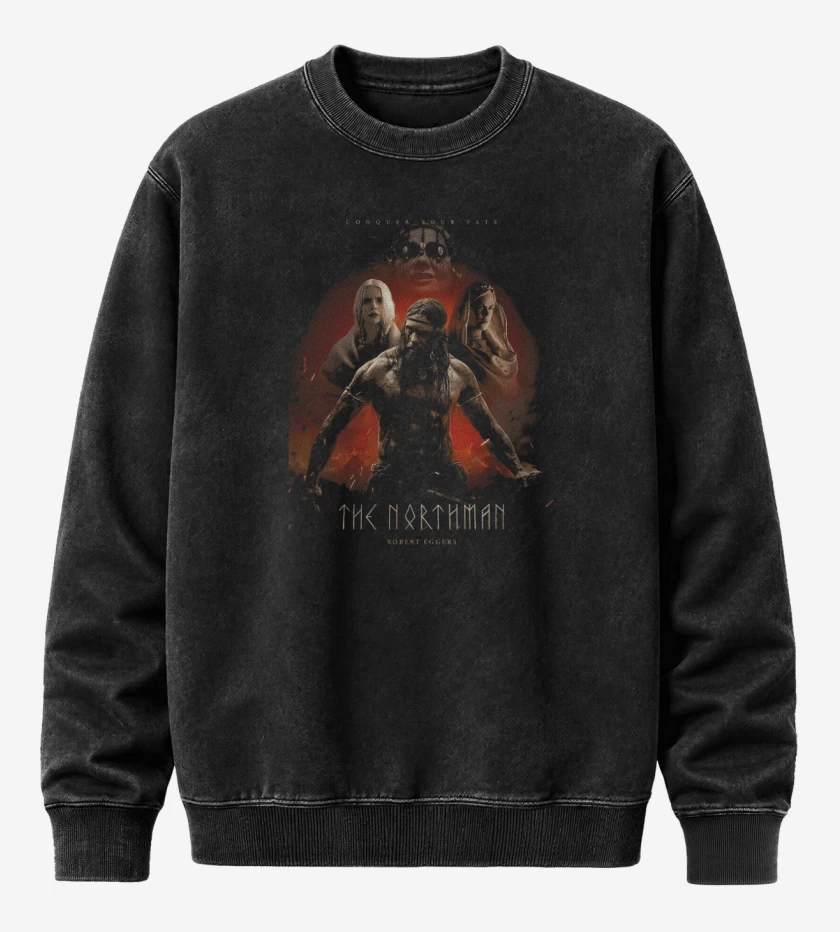 Poleron Polo Acid Wash Negro de The Northman