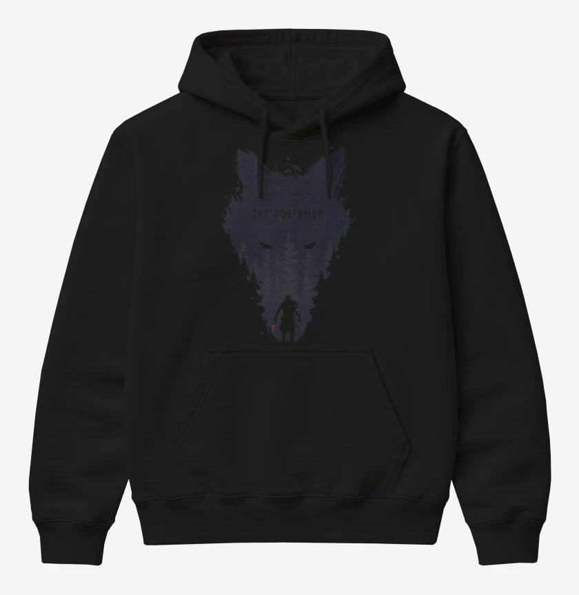 Poleron Canguro básico Negro de Lobo Norteño