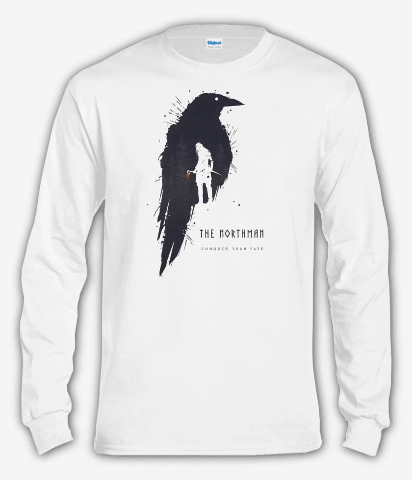 Polera manga larga Blanco de Cuervo del Norte