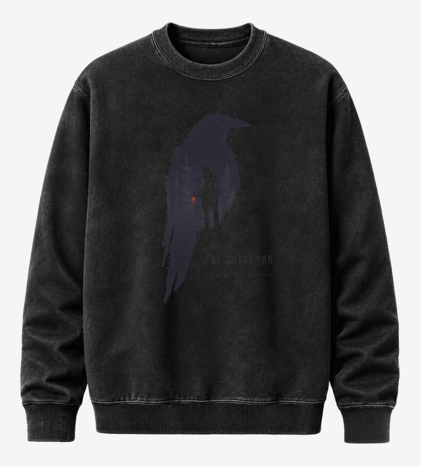 Poleron Polo Acid Wash Negro de Cuervo del Norte