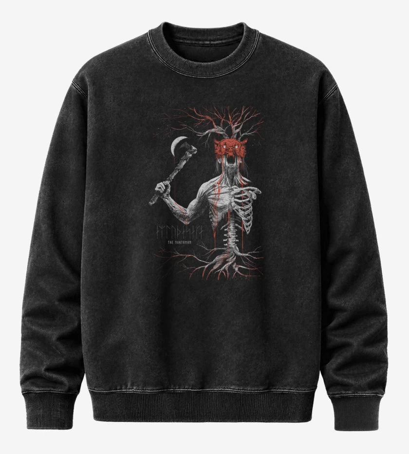 Poleron Polo Acid Wash Negro de Northman