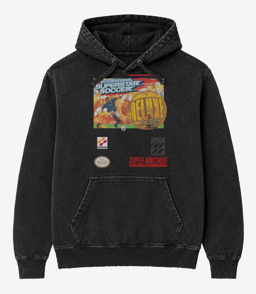 Poleron Canguro Acid Wash Negro de ISSS Deluxe