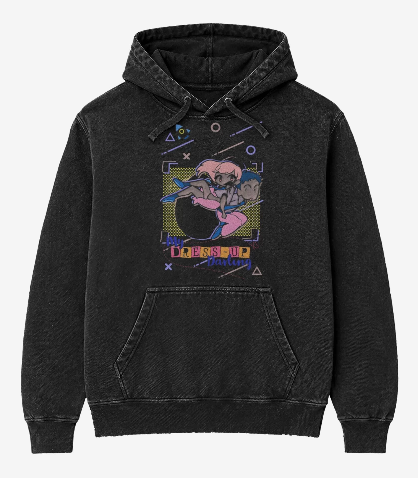 Poleron Canguro Acid Wash Negro de My Dress Up Darling