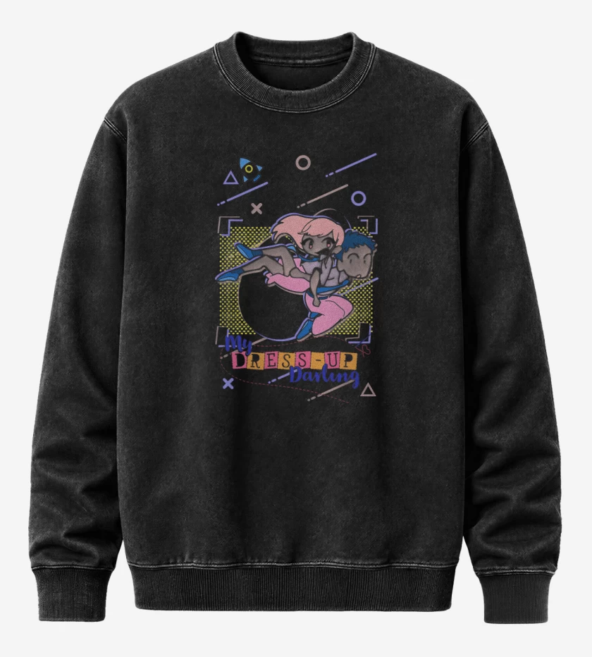 Poleron Polo Acid Wash Negro de My Dress Up Darling
