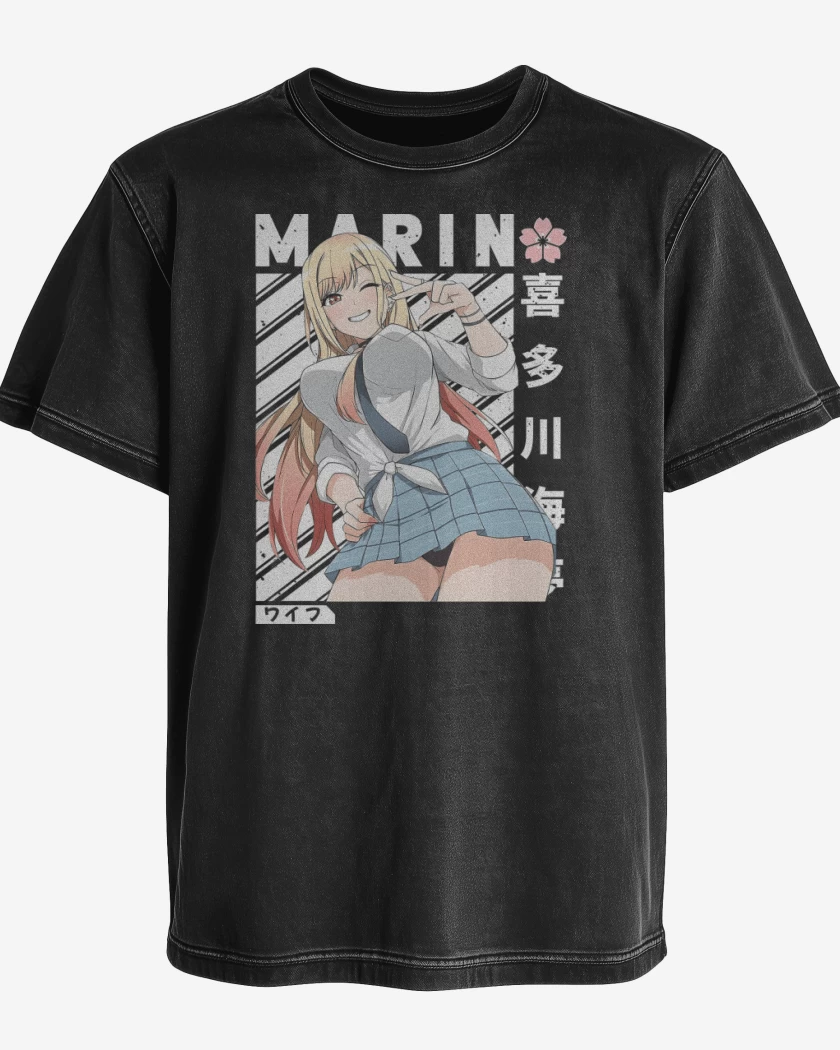Polera desgastada Negro de Marin