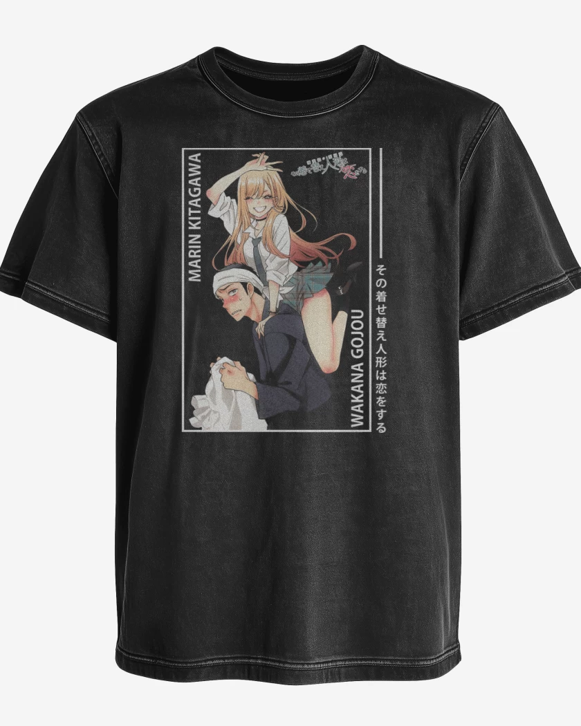 Polera desgastada Negro de Kitagawa & Wakana