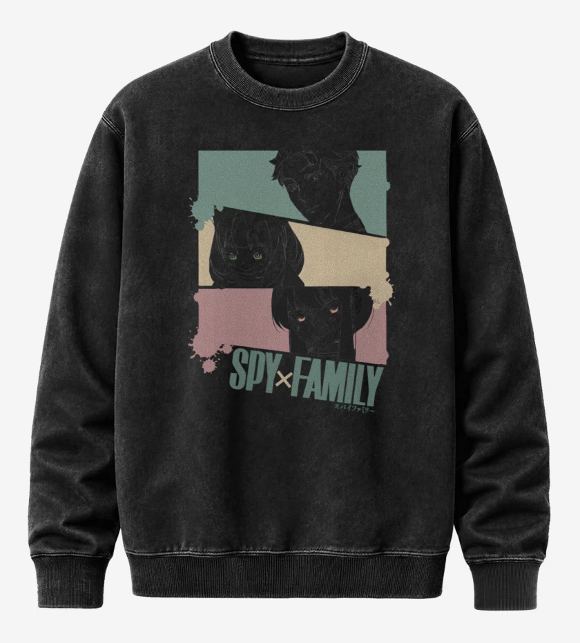 Poleron Polo Acid Wash Negro de Familia Espía