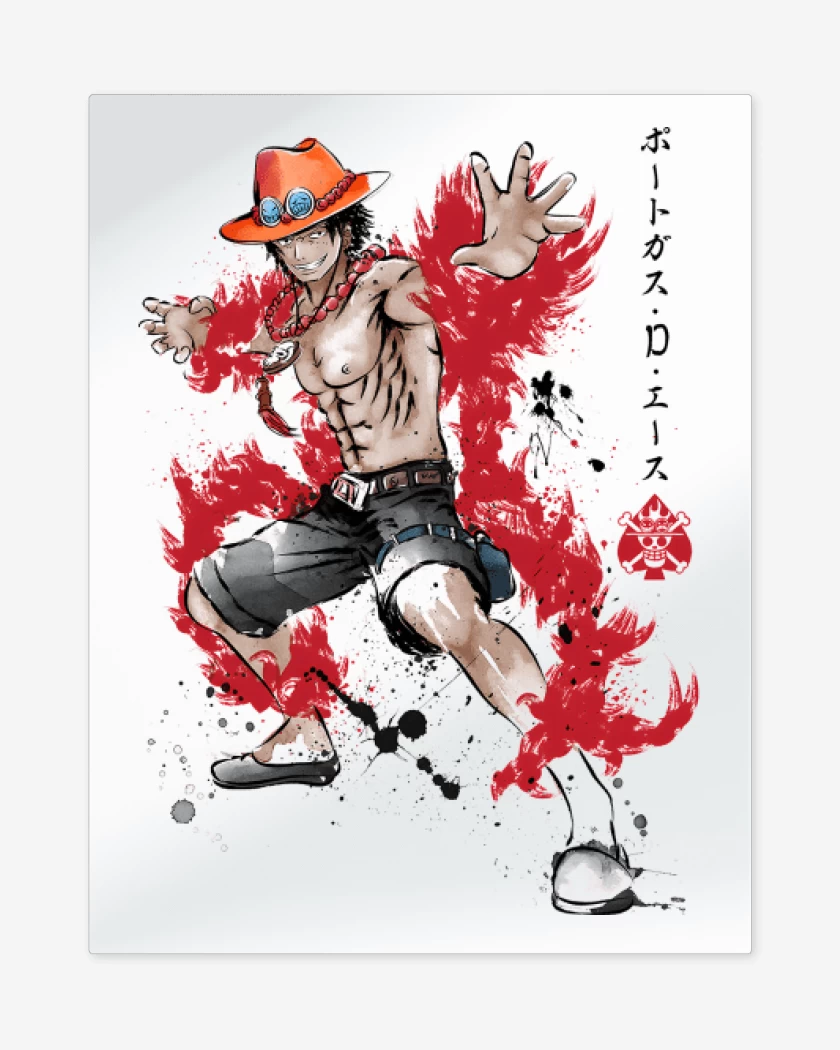Print metalico Ace Puño de Fuego