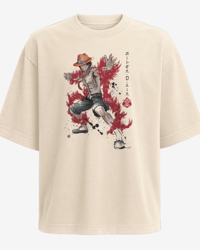 Polera Oversize Ace Puño de Fuego