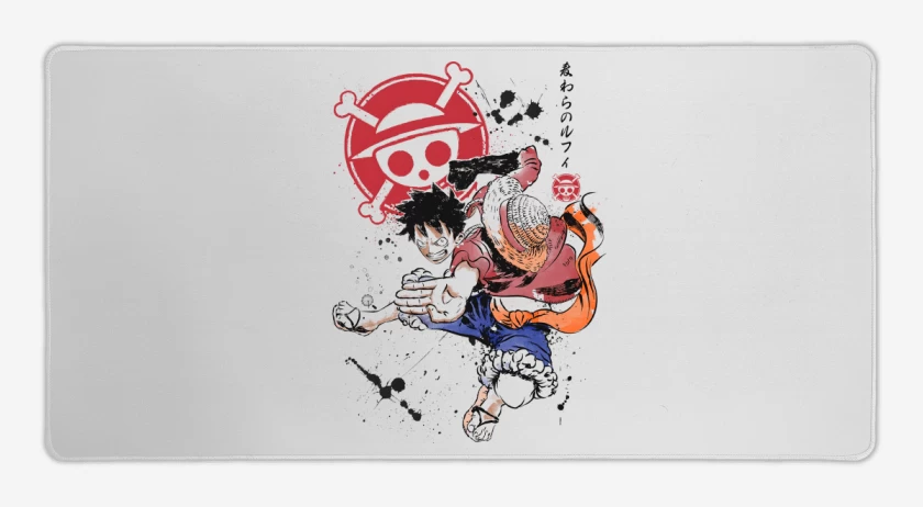 Mouse pad Gamer Blanco de Luffy D Monkey