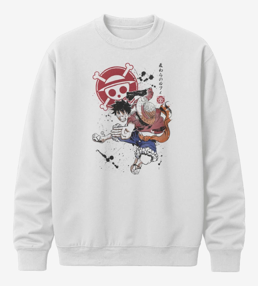 Poleron polo Blanco de Luffy D Monkey