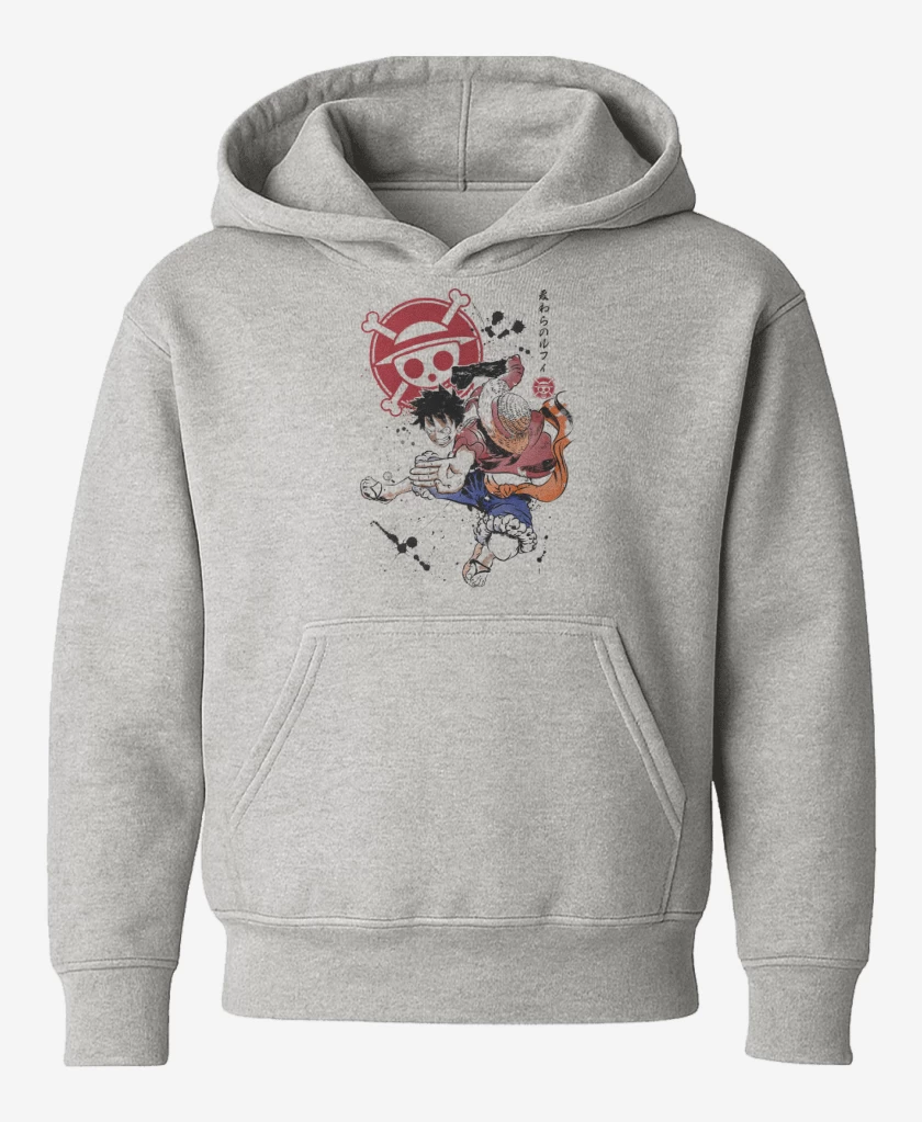 Poleron de niño Gris Melange de Luffy D Monkey