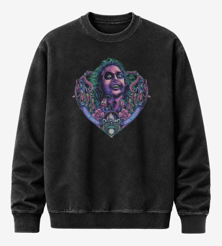 Poleron Polo Acid Wash Negro de The Beetlejuice