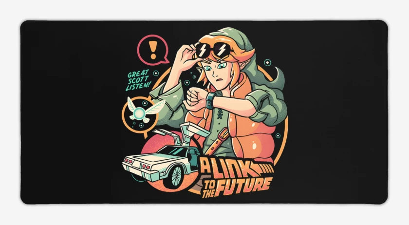 Mouse pad Gamer Negro de Link to the Future