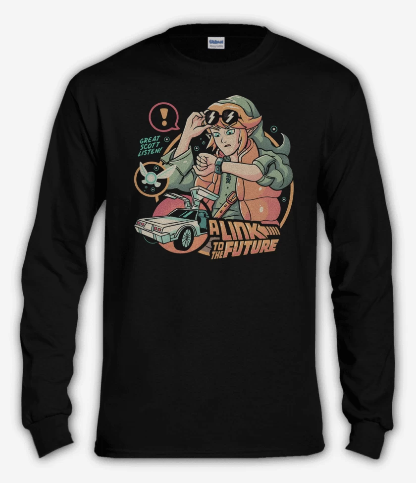 Polera manga larga Negro de Link to the Future