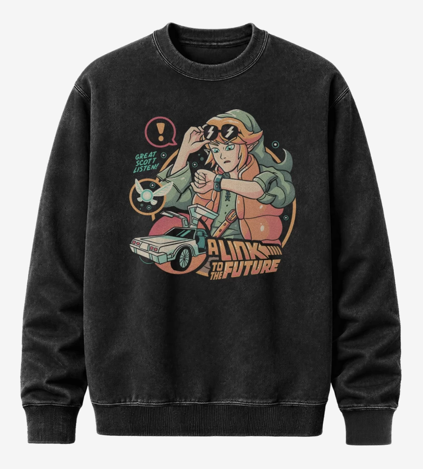 Poleron Polo Acid Wash Negro de Link to the Future