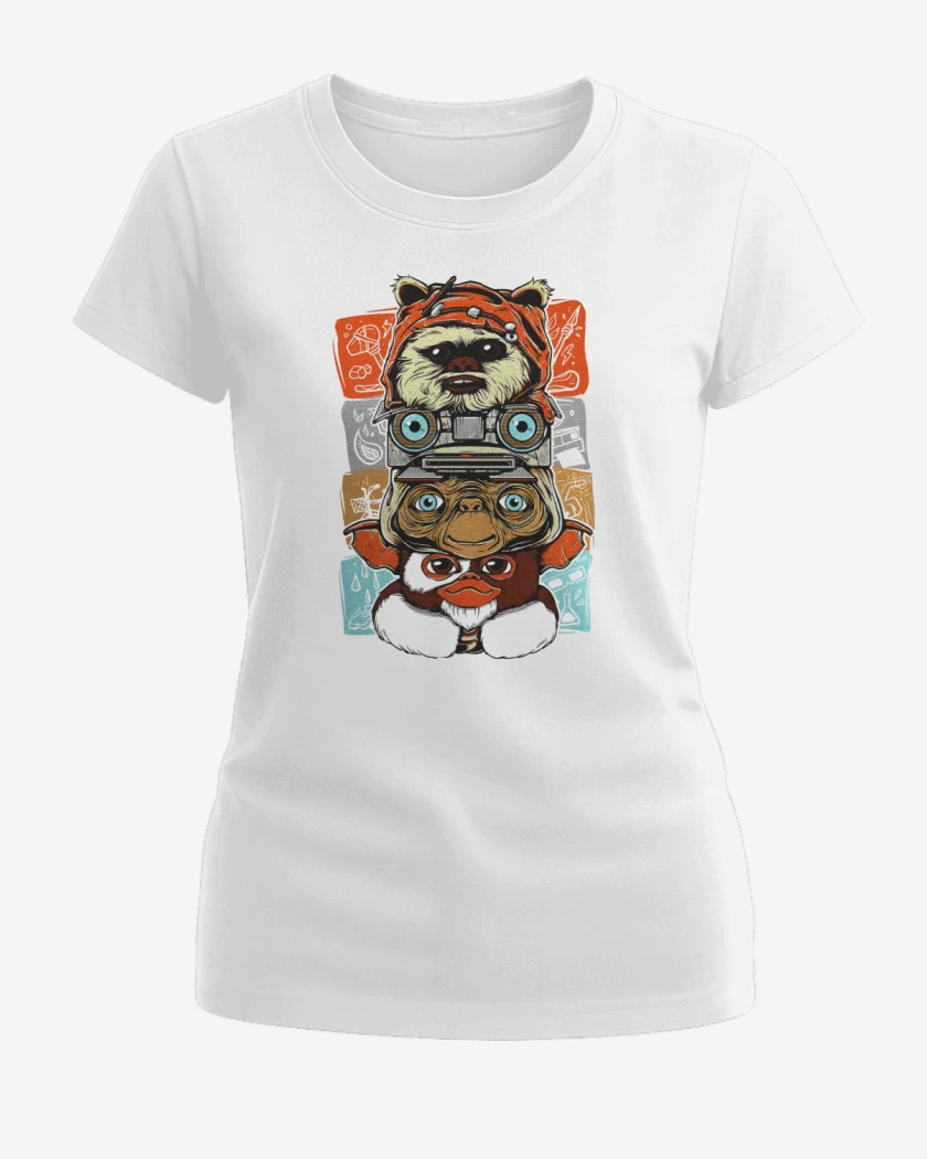 Polera de Mujer Blanco de Alienígenas Clásicos