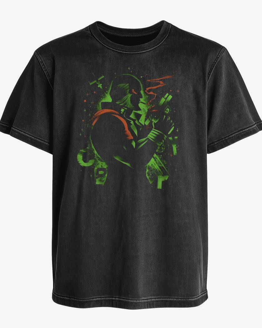 Polera desgastada Black Dog
