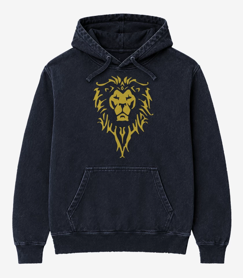 Poleron Canguro Acid Wash Azul Marino de Alliance
