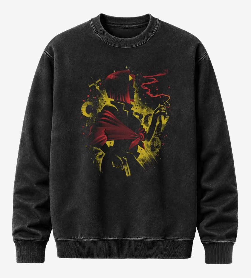 Poleron Polo Acid Wash Negro de Queen of Hearts
