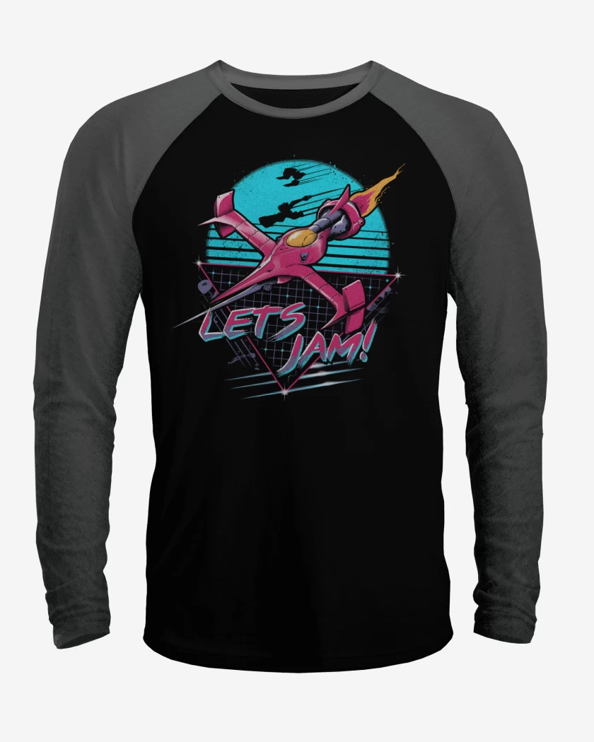 Polera Raglan Negro / Negro Heather de Lets Jam!