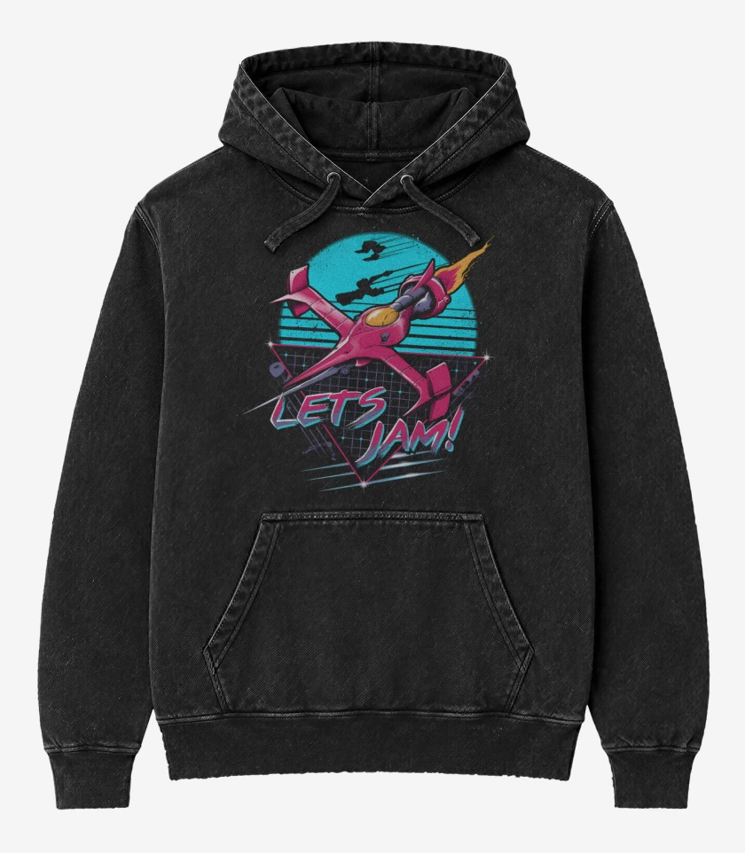 Poleron Canguro Acid Wash Negro de Lets Jam!