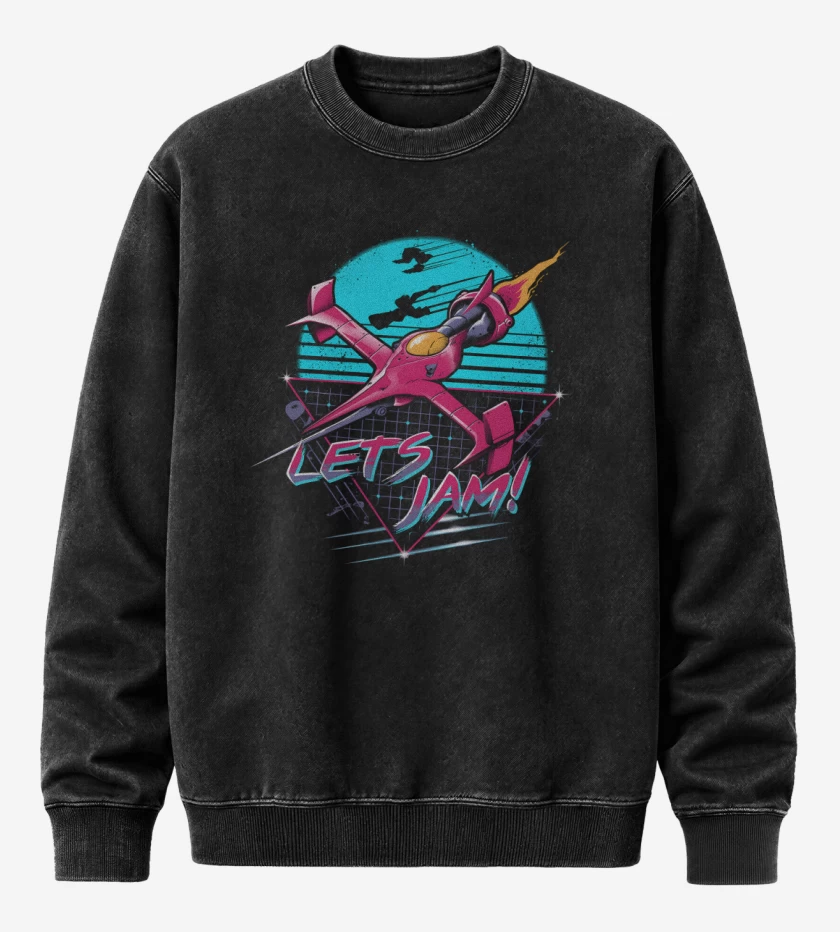 Poleron Polo Acid Wash Negro de Lets Jam!
