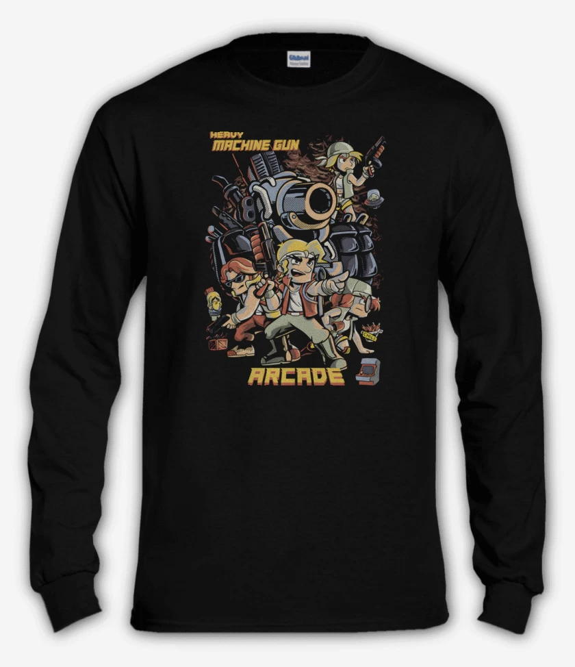 Polera manga larga Negro de Heavy Machine Gun