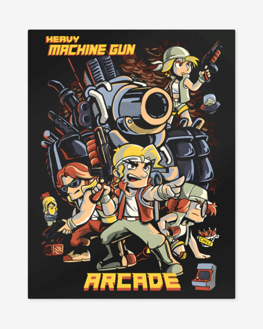 Print metalico Negro de Heavy Machine Gun