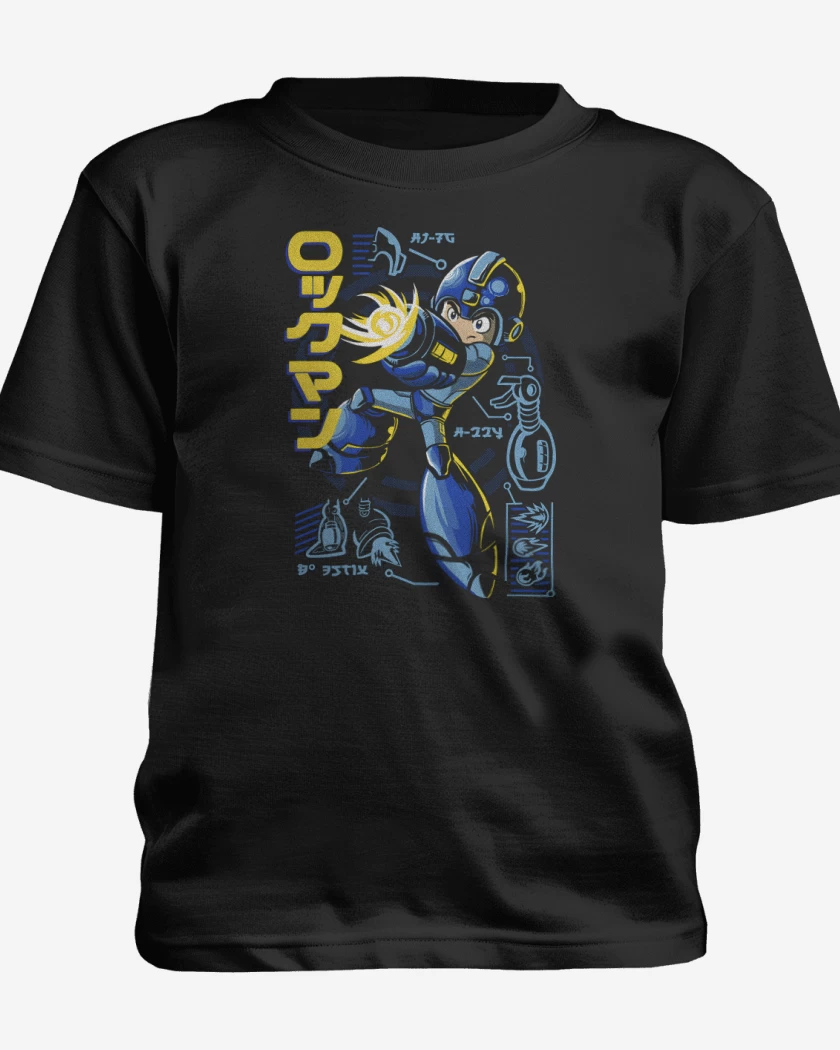 Polera de niño Negro de Mega Robot