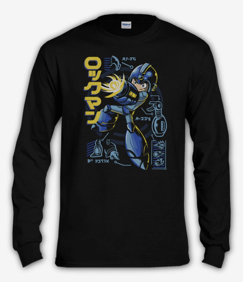 Polera manga larga Negro de Mega Robot