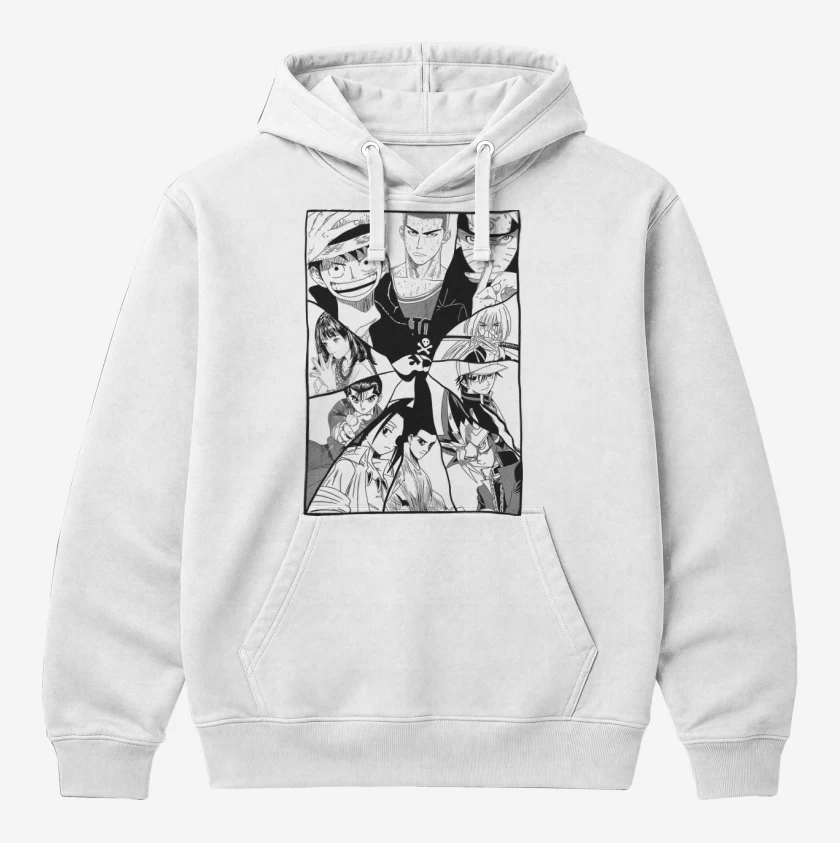 Polerón Canguro Blanco de Lo Mejor del Anime