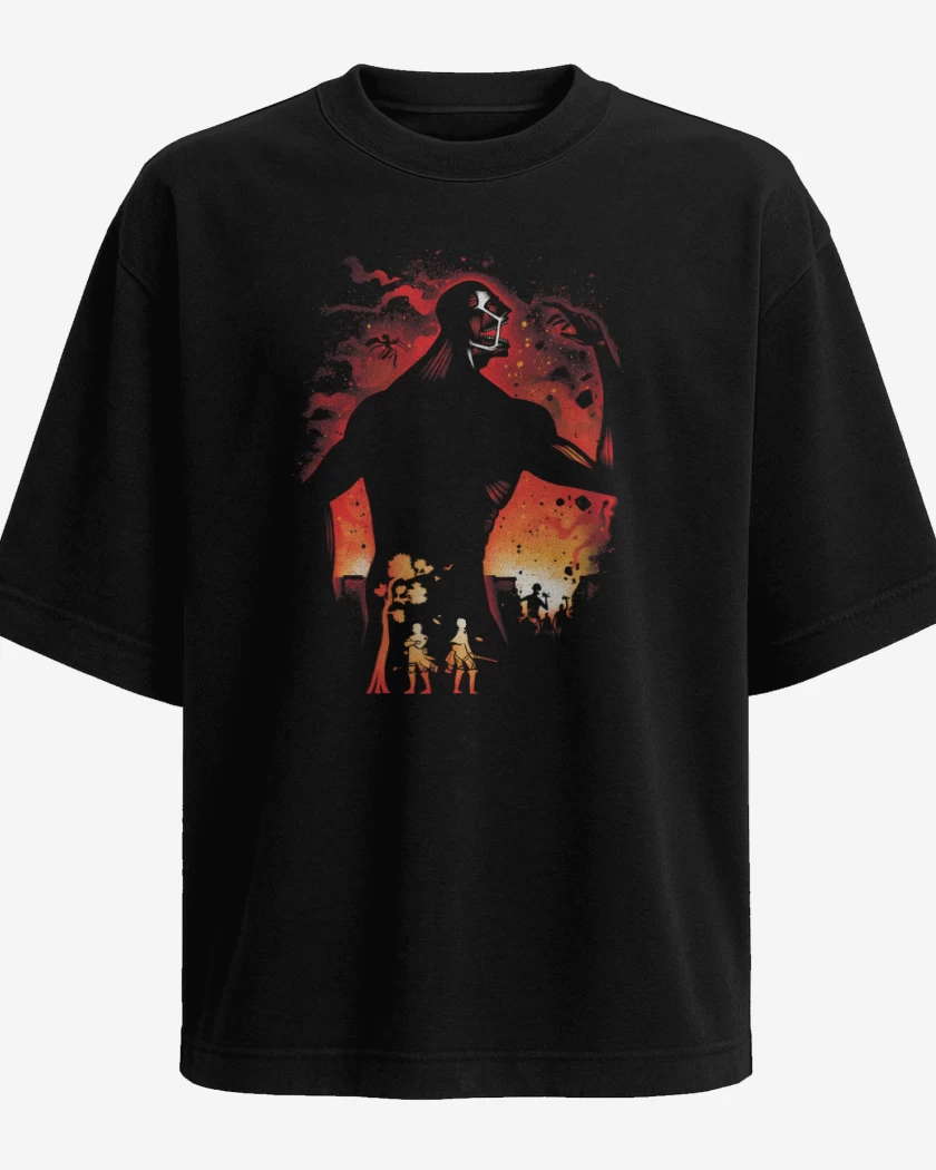 Polera Oversize Negro de Titán Colosal