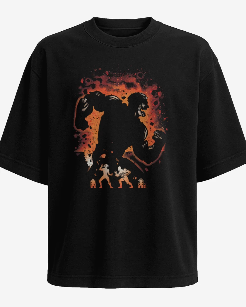 Polera Oversize Negro de Titán Acorazado