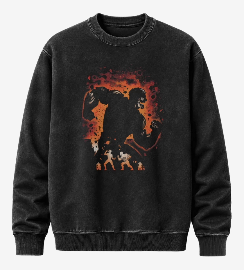 Poleron Polo Acid Wash Negro de Titán Acorazado