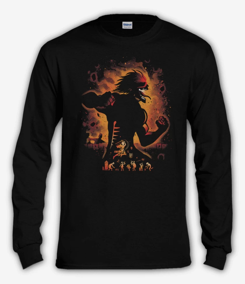 Polera manga larga Negro de Titán de Ataque