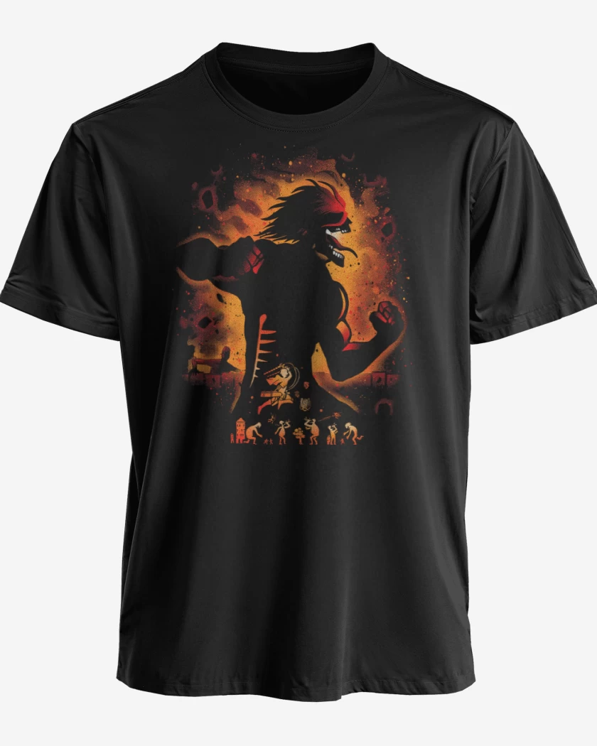 Polera premium Negro de Titán de Ataque
