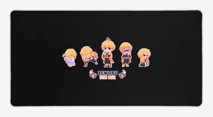 Mouse pad Gamer Negro de Chibi Zenitsu