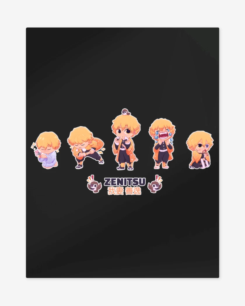 Print metalico Negro de Chibi Zenitsu