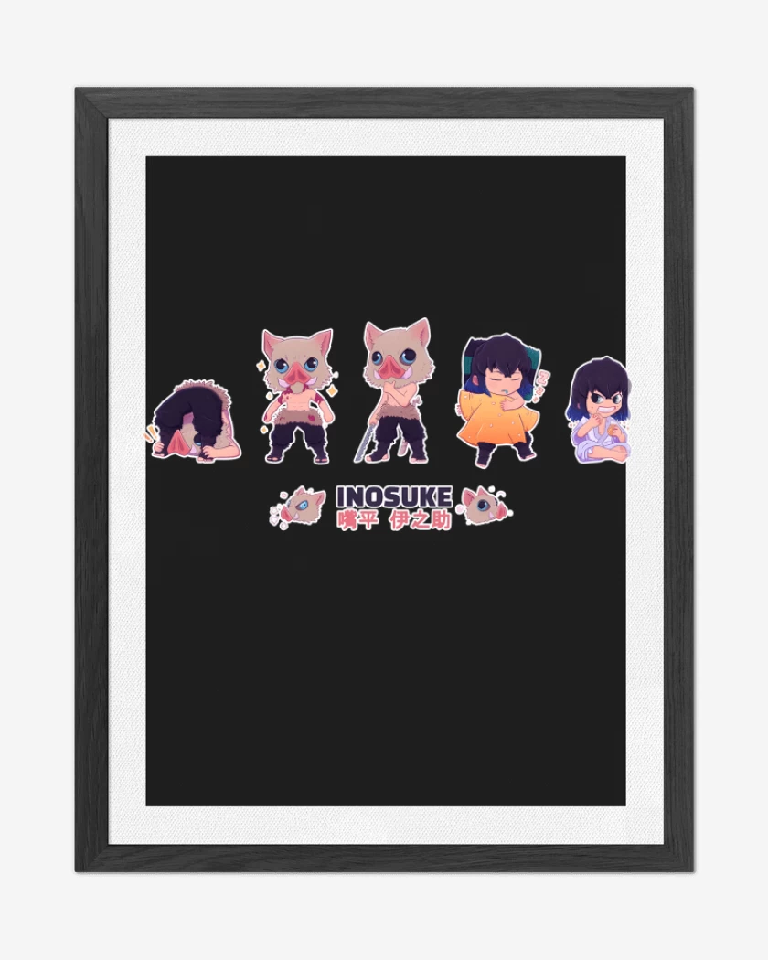 Cuadro decorativo Negro de Chibi Inosuke