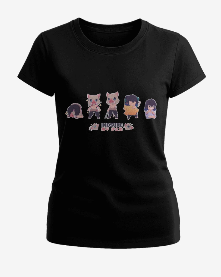 Polera de Mujer Negro de Chibi Inosuke