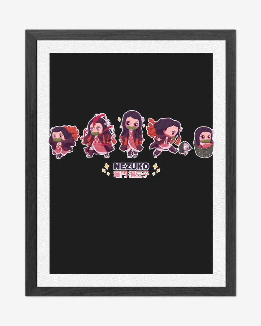 Cuadro decorativo Negro de Chibi Nezuko