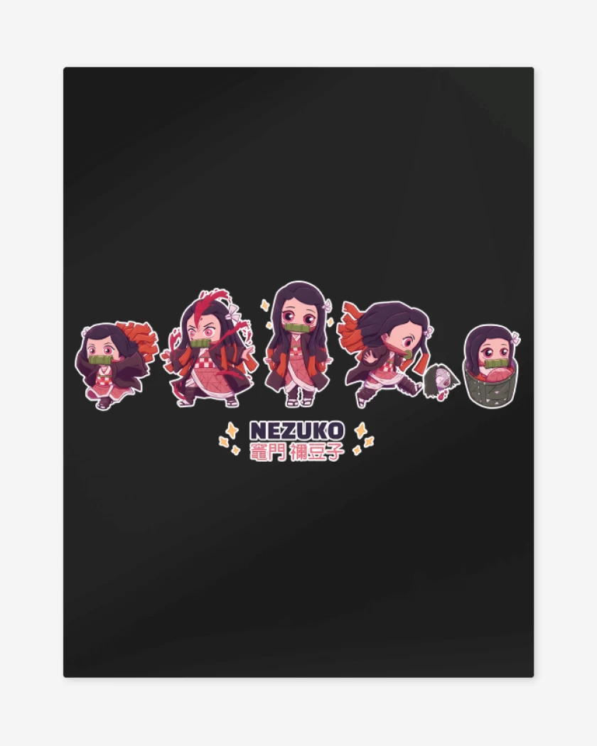 Print metalico Negro de Chibi Nezuko