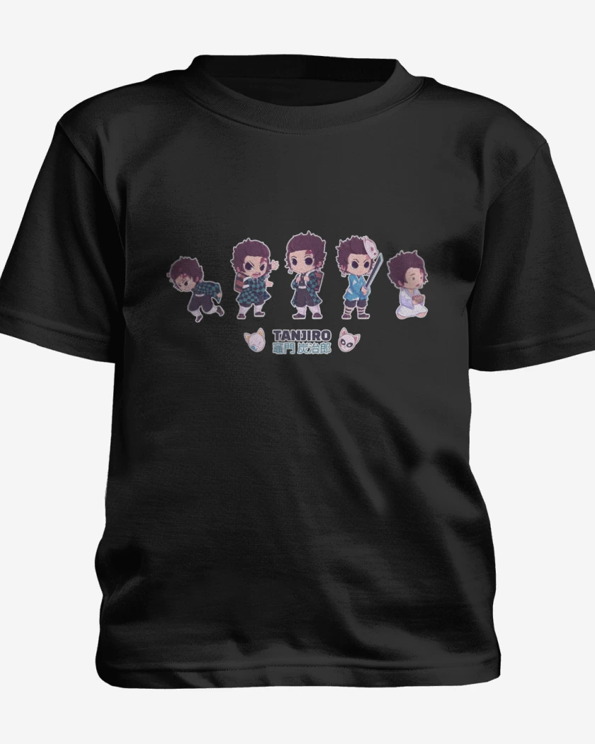 Polera de niño Negro de Chibi Tanjiro