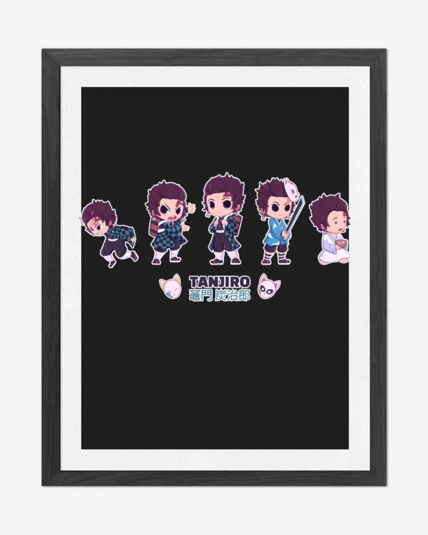 Cuadro decorativo Negro de Chibi Tanjiro
