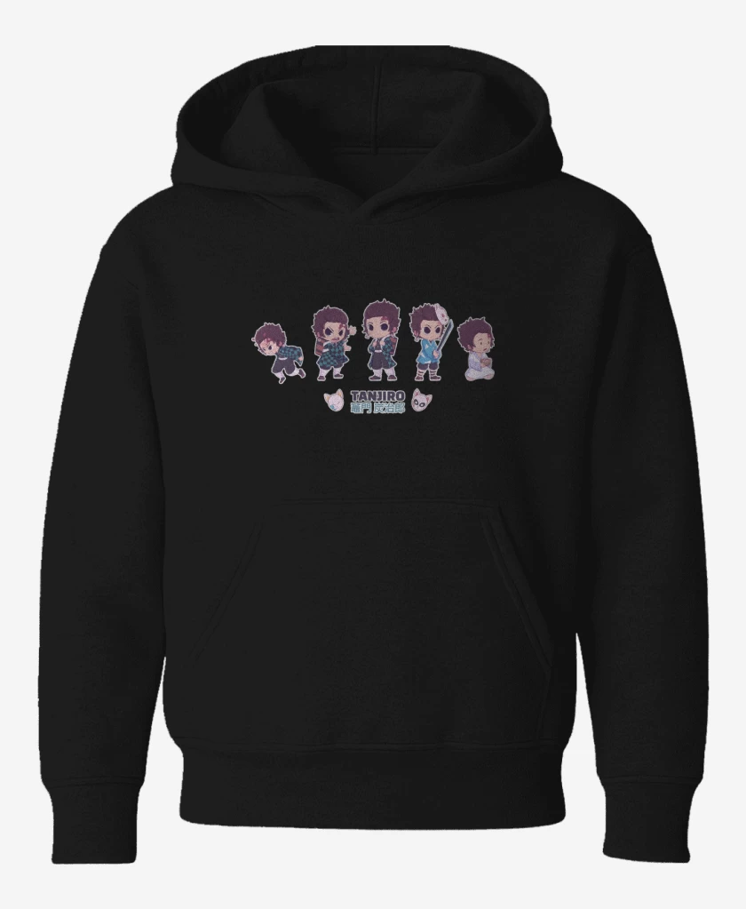 Poleron de niño Negro de Chibi Tanjiro